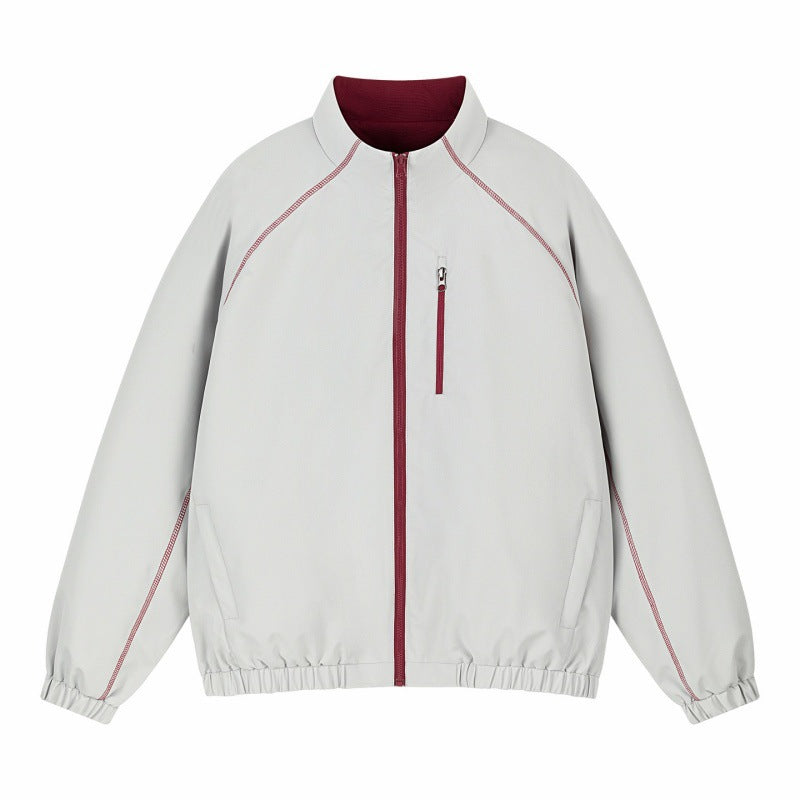 Unisex Leichte Übergangsjacke mit Raglanärmeln, durchgehendem Reißverschluss, Brusttasche und elastischem Saum Drune