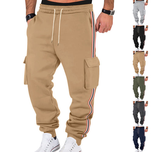 Herren Cargo-Joggerhose mit seitlichen Klapp‑Cargotaschen, Tunnelzug & Rippbündchen Drune