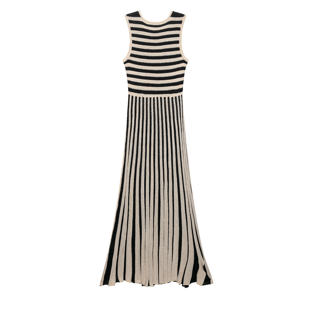 Femme Gestreiftes Maxikleid mit Falten Design Drune