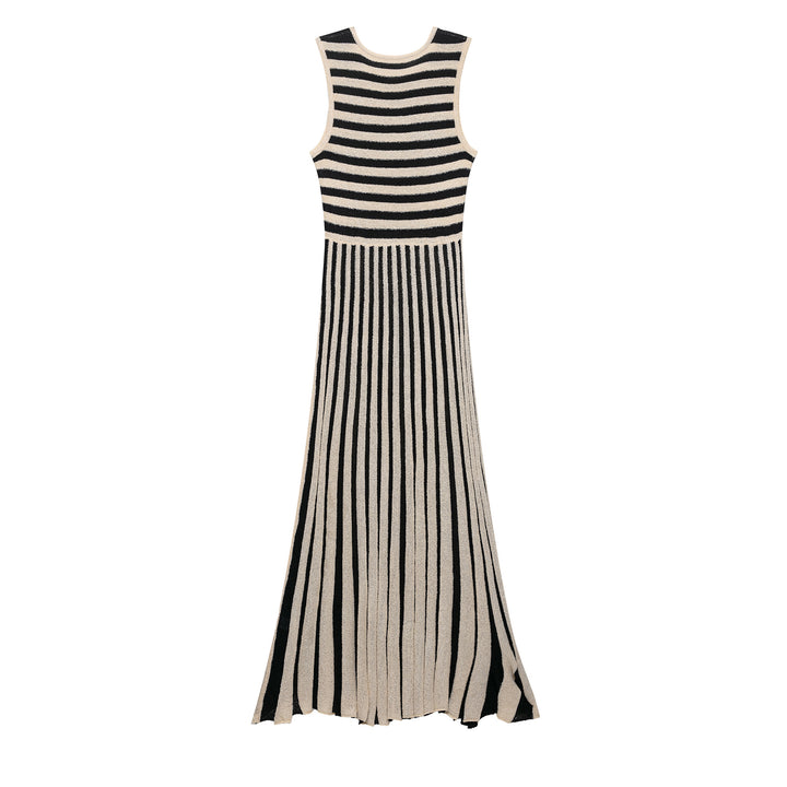 Femme Gestreiftes Maxikleid mit Falten Design Drune
