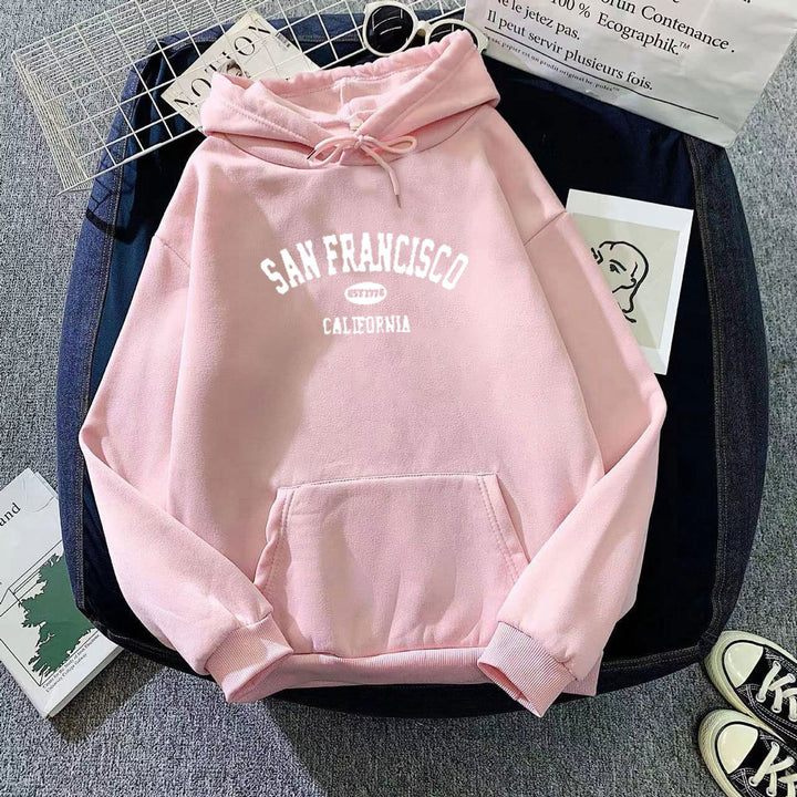 Damen Kapuzenpullover mit lässigem San Francisco-Print und bequemer Passform Drune