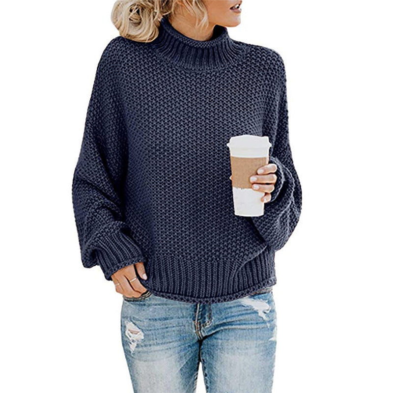 Damen nan grobstrick Rollkragenpullover mit Oversize-Schnitt und Blockstreifen-Optik Drune