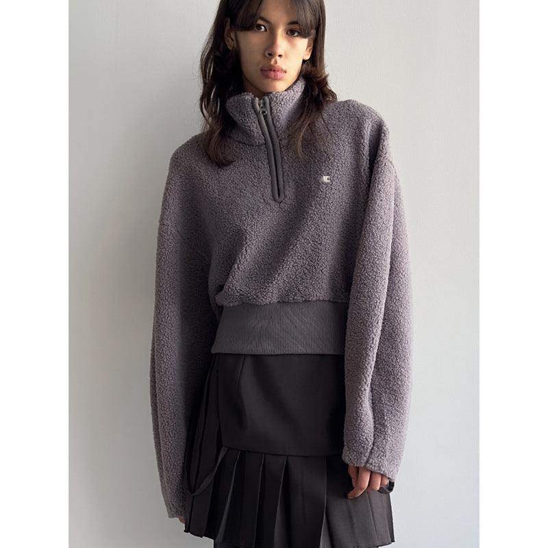 Damen kuscheliger halbgeschlossener Pullover Drune