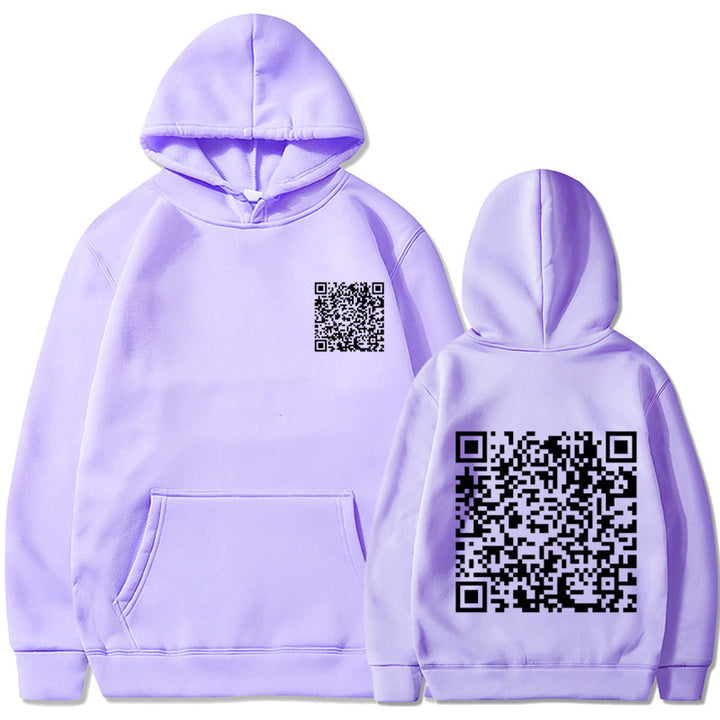 Damen Sportlicher Kapuzenpullover mit QR-Code Drune