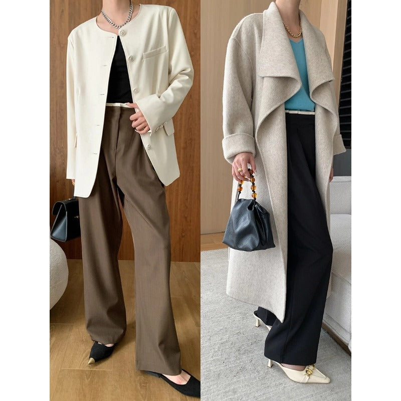 Damen eleganter und bequemer Langmantel mit weit geschnittenem Design Drune