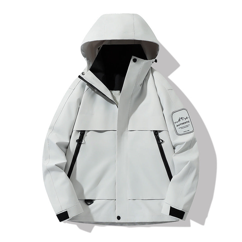 Herren multifunktionale Wasserfeste Softshell-Regenjacke mit abnehmbarer Fleece-Innenjacke Drune