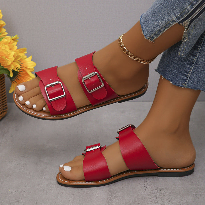 Damen Komfortable Riemensandalen mit stylishen Schnallen Drune