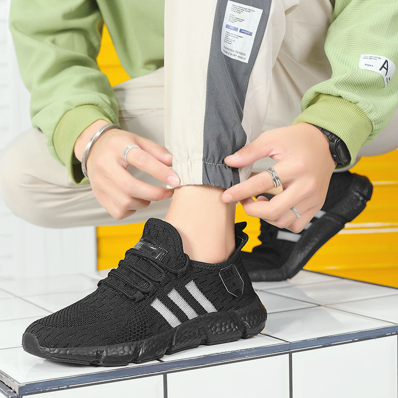 Herren Atmungsaktive Strick-Sneaker mit dämpfender Schaumsohle und Stretch-Fersenlasche Drune