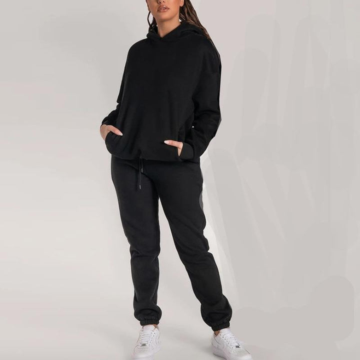 Damen gemütliches und stilvolles Hoodie- und Jogginganzug-Set Drune