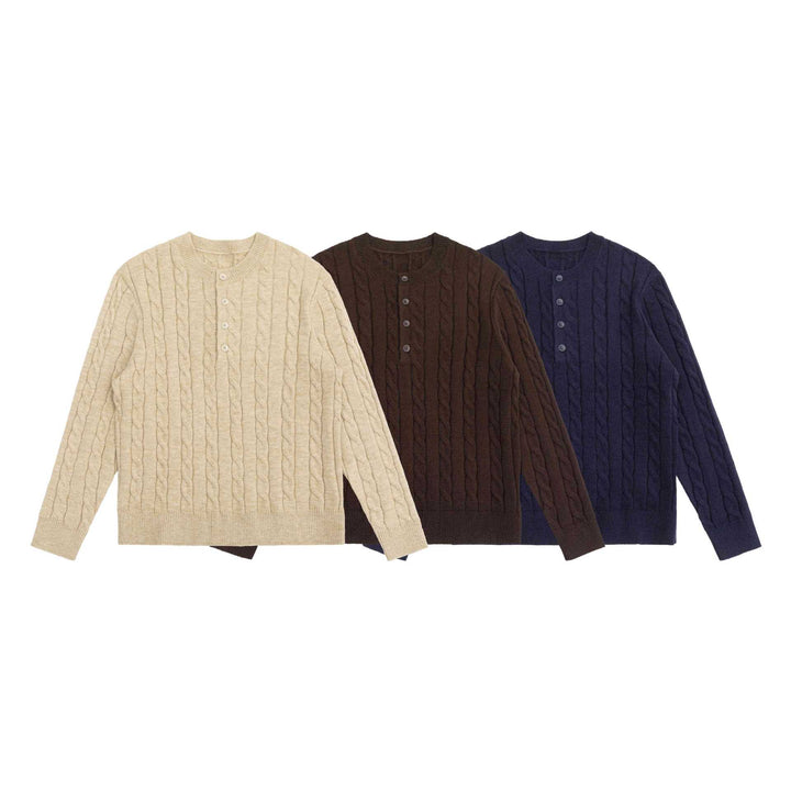 Damen Strick-Cardigan mit Zopfmuster und Rundhalsausschnitt Drune