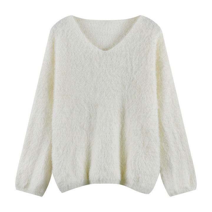 Damen Flauschiger Pullover mit weitem Schnitt Drune