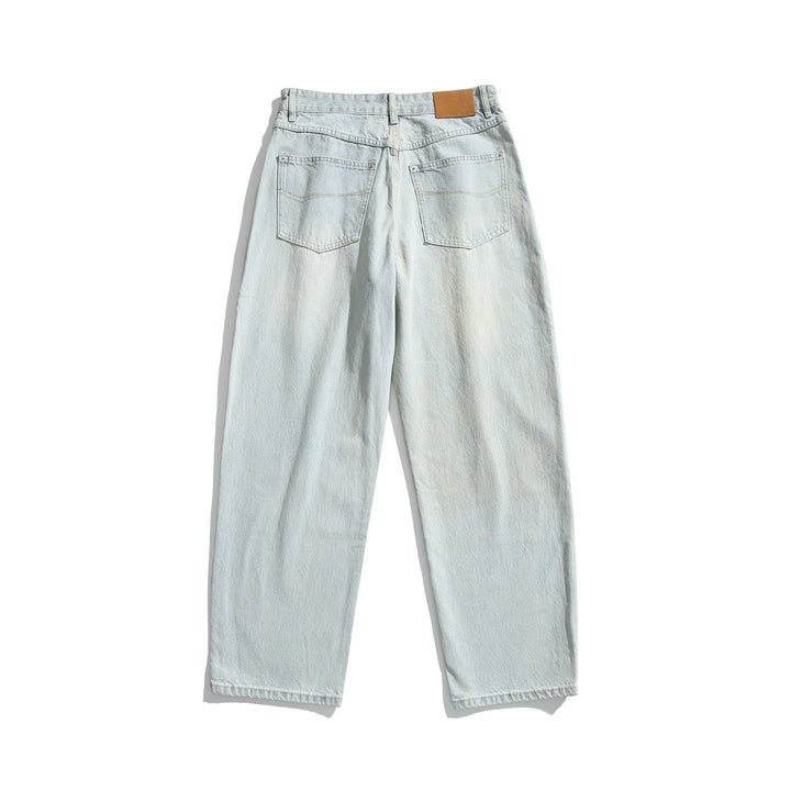 Damen Hochtaillierte Straight‑Leg Jeans mit weitem Bein Drune