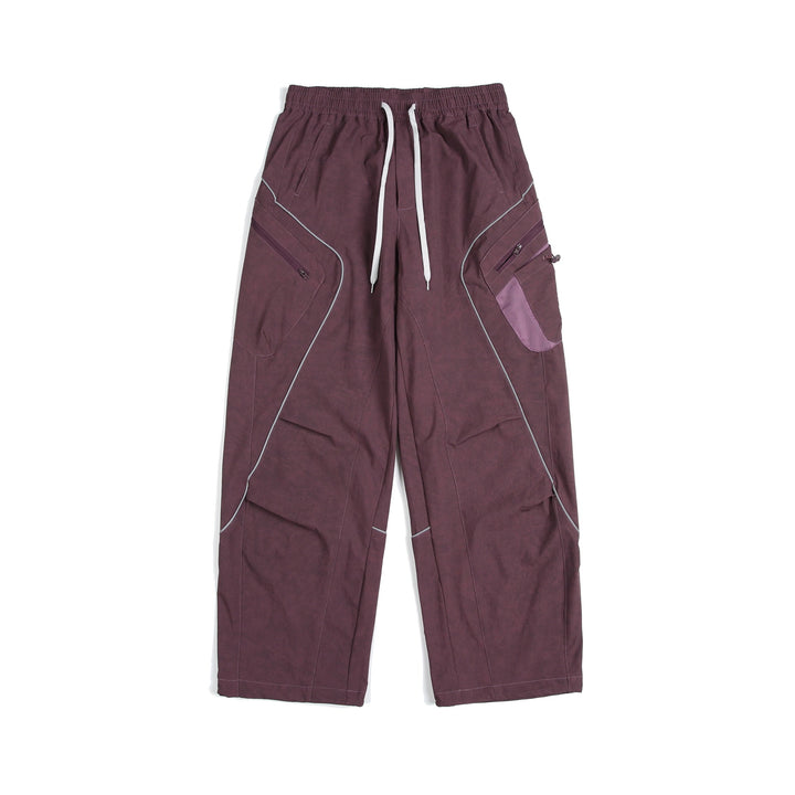 Unisex Cargo-Culotte-Hose mit elastischem Bund, Reißverschlusstaschen und Mesh‑Einsätzen Drune