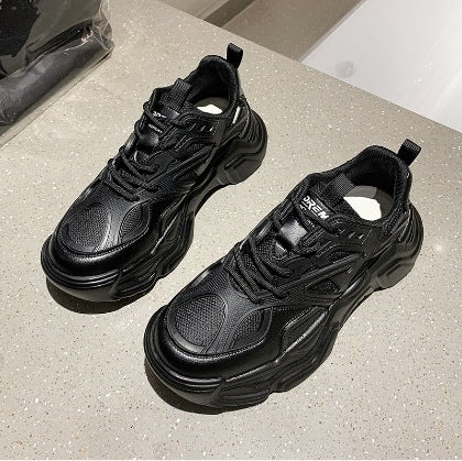 Unisex auffällige Chunky-Sneaker mit atmungsaktivem Mesh-Obermaterial, gepolsterter Fersenkammer und profiliertem Plateau-Absatz Drune