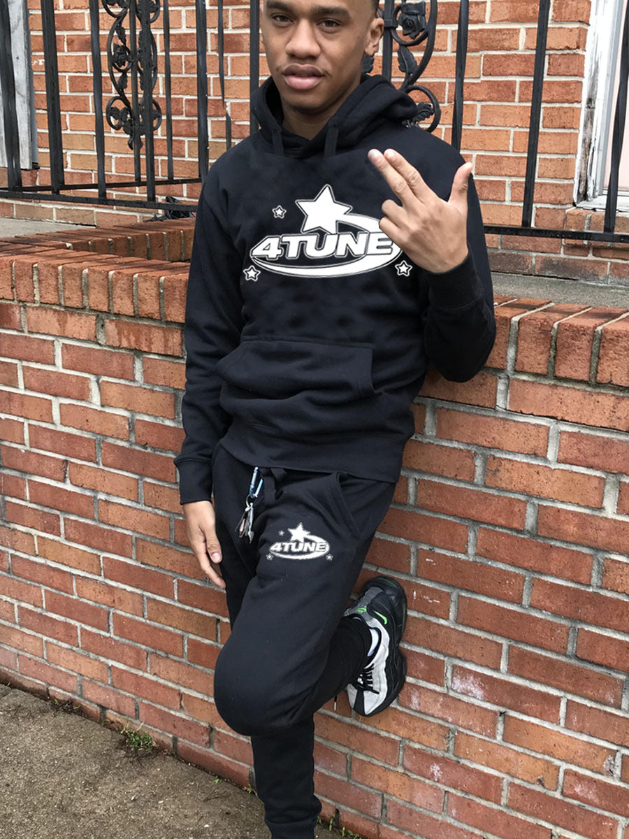 Herren Sportlicher Hoodie und Jogginghose Set mit kreativem Logo Druck Drune