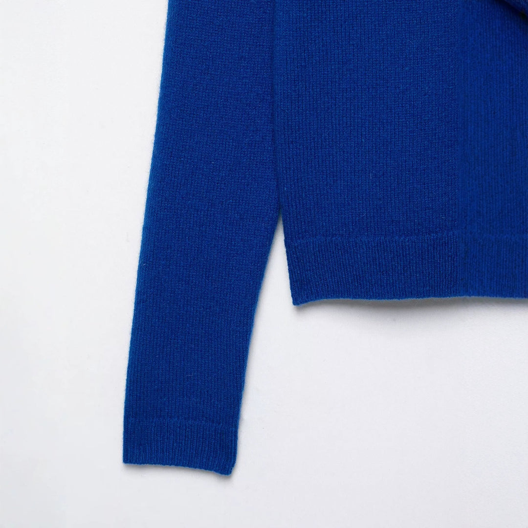 Damen Feiner Strickcardigan mit Rundhals und Knopfleiste Drune
