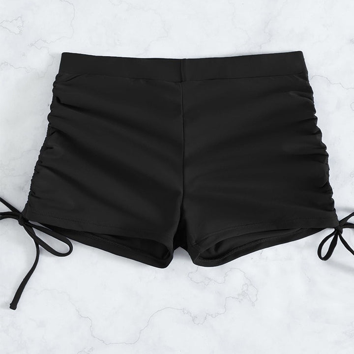 Damen Hochtaillierte Raffung Badehose Drune