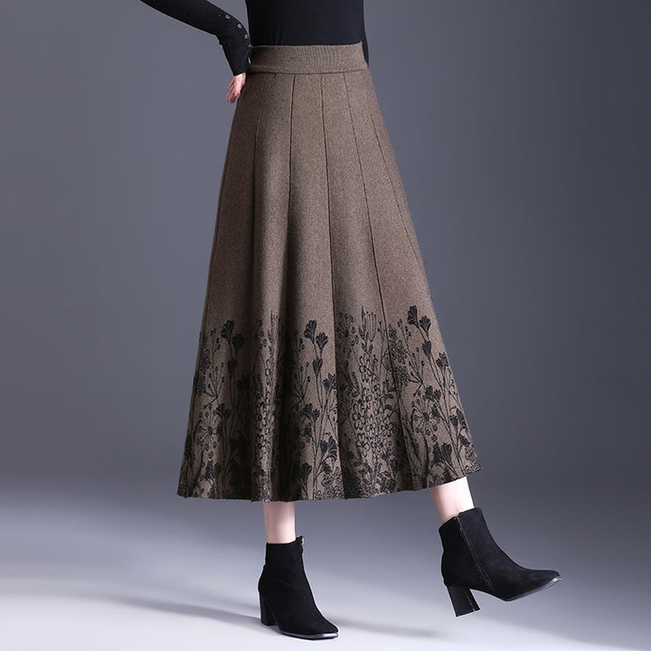 Damen Eleganter Maxirock mit floralem Muster Drune