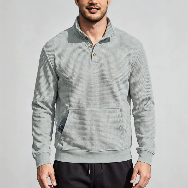 Herren Modischer Sportpullover mit Knopfleiste