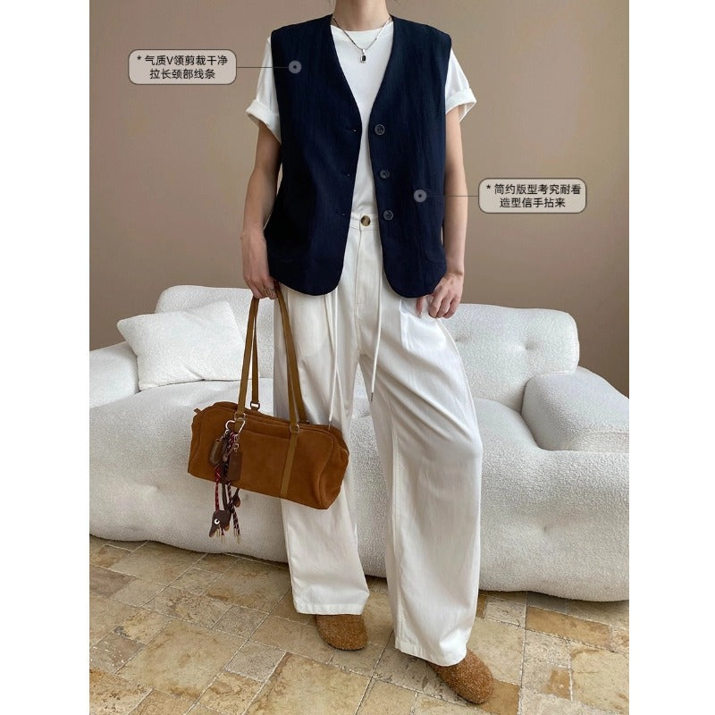 Damen elegante Weste mit minimalistischen Details Drune