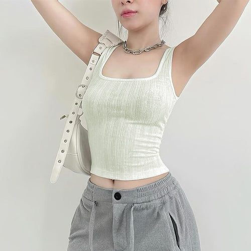 Damen sportliches Tanktop mit modischen Rippdetails Drune