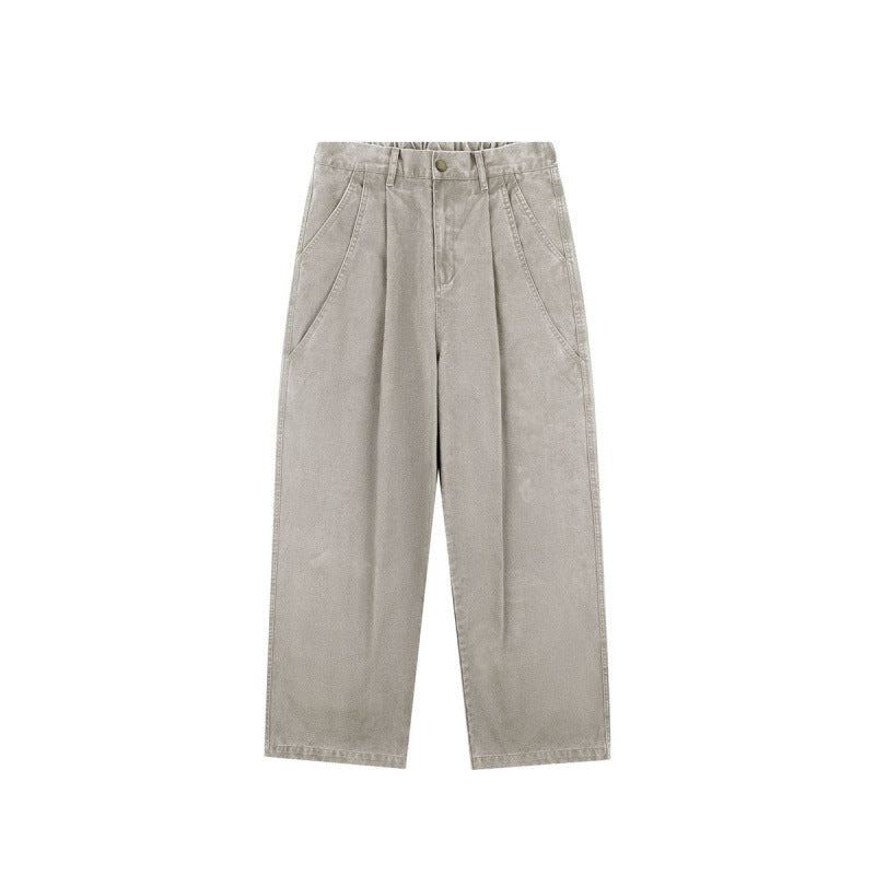 Damen Hochtaillierte Culotte-Hose mit weitem Bein, Bundfalten und soften Denimgriff Drune