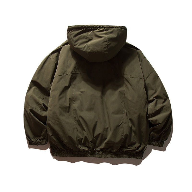 Herren Leichte wind- und wasserabweisende Kapuzenjacke im Boxy‑Oversize‑Cut mit Elastikbündchen Drune