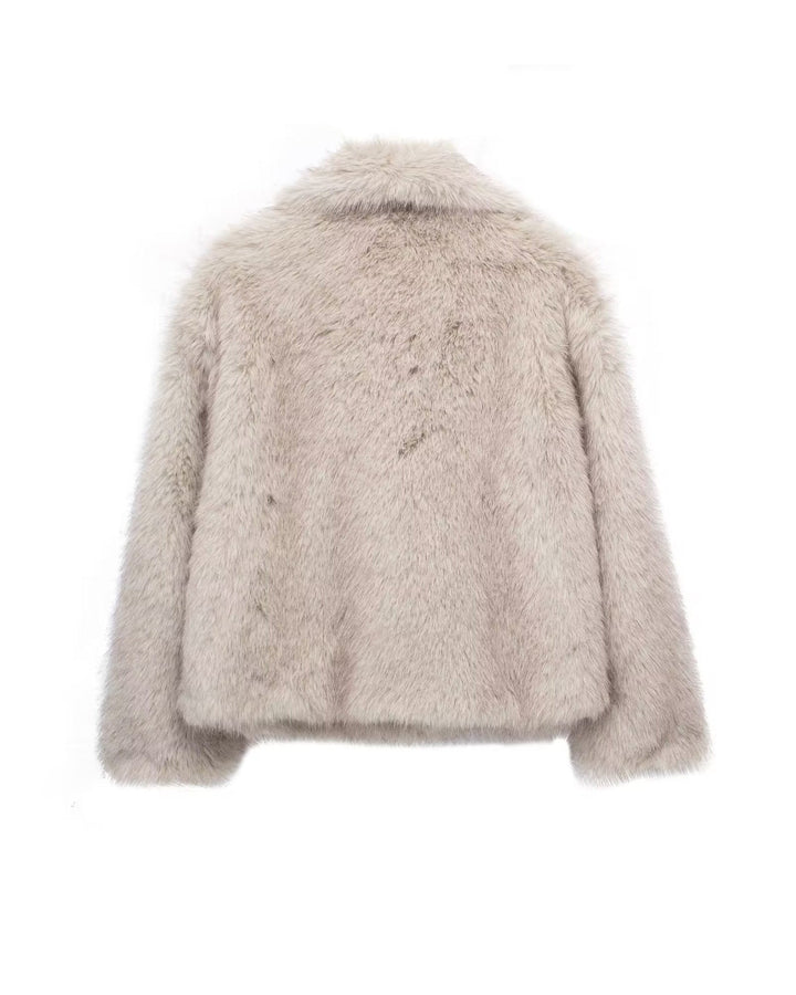 Drune | Embrace Cropped Große Revers Plüschjacke