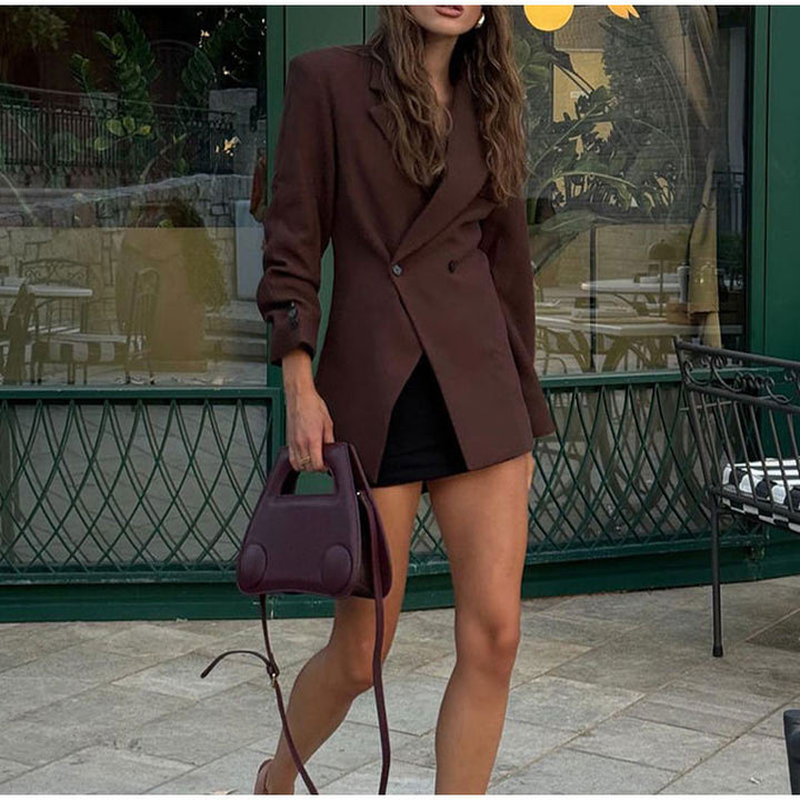 Damen Eleganter Blazer mit akzentuierten Knöpfen und passendem Rock Drune