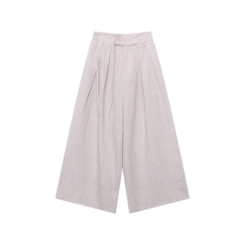 Damen elegante weite Hose mit hohem Bund und komfortablem Schnitt Drune