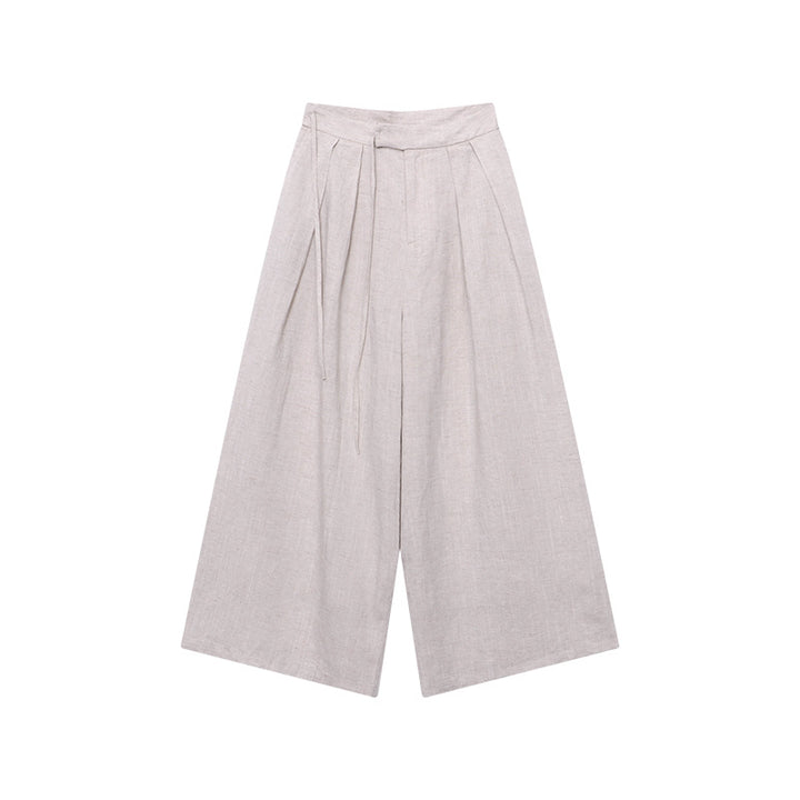 Damen elegante weite Hose mit hohem Bund und komfortablem Schnitt Drune