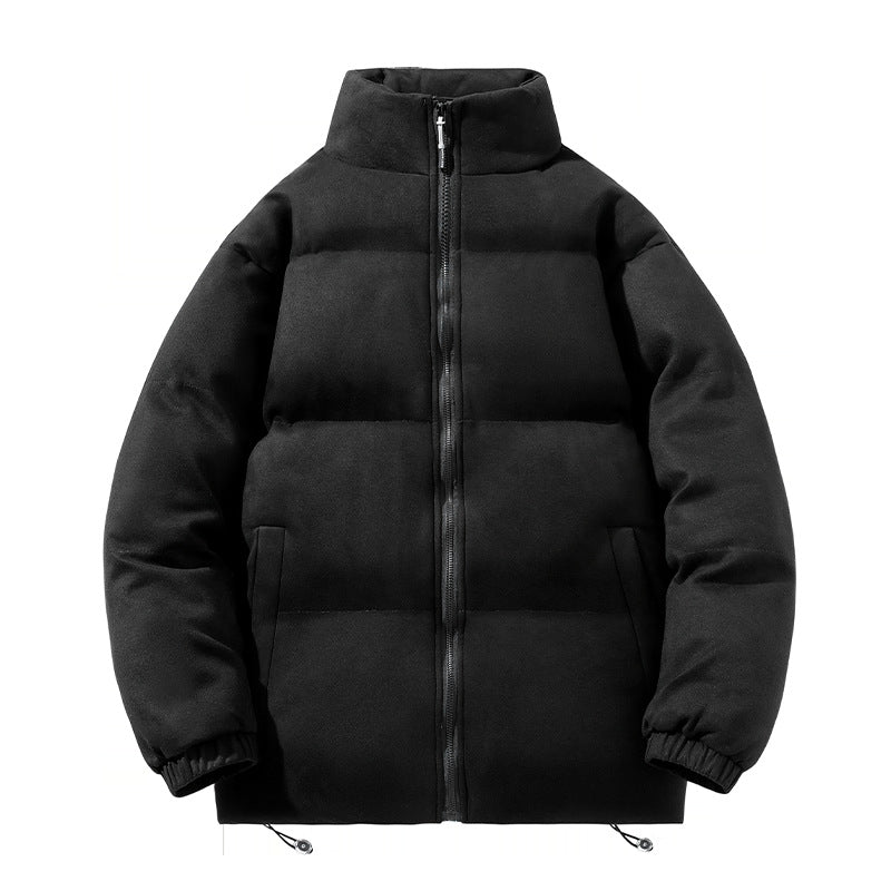 Herren breite Blocksteppjacke mit wattierter Thermofüllung, hohem Stehkragen und Kordelzugsaum Drune