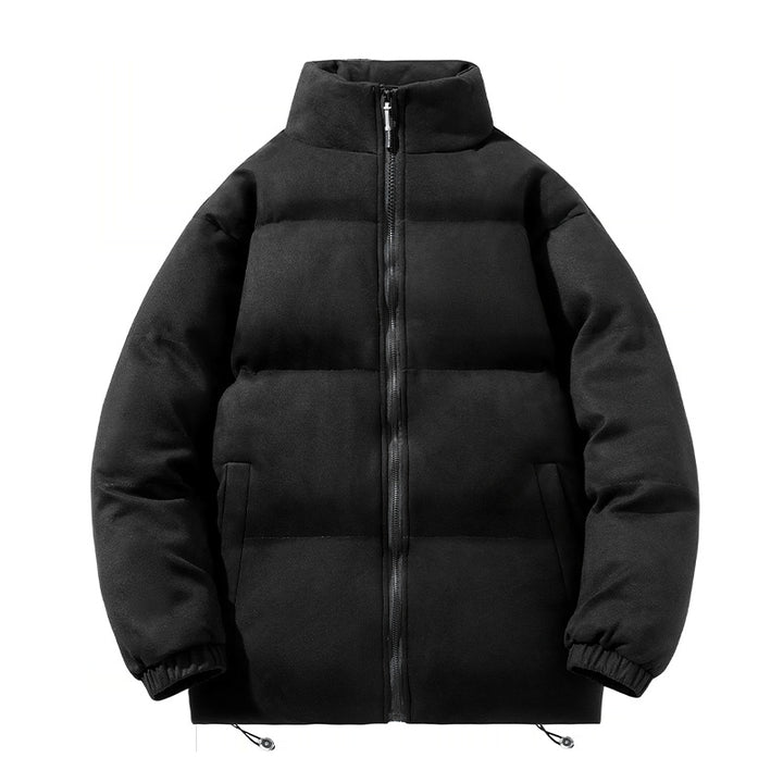 Herren breite Blocksteppjacke mit wattierter Thermofüllung, hohem Stehkragen und Kordelzugsaum Drune