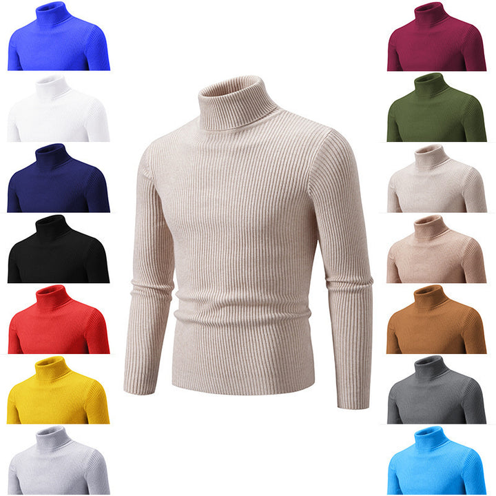 Herren modischer Rollkragenpullover mit feinem Rippdesign Drune