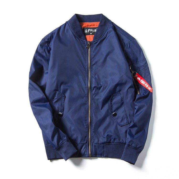Unisex Leichter Nylon-Fliegerblouson mit kontrastreicher Innenlage und Ärmelzippertasche Drune