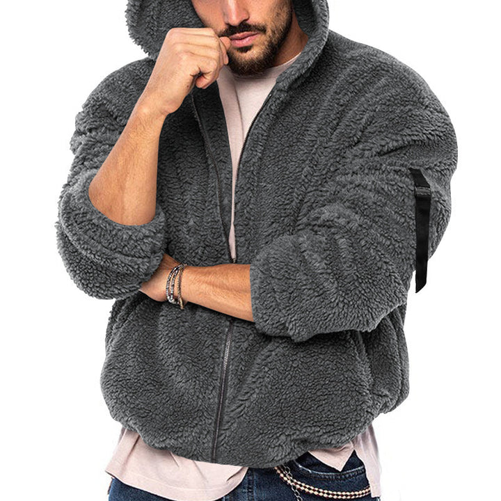 Herren Fleecejacke mit Kapuze und praktischen Reißverschlusstaschen Drune