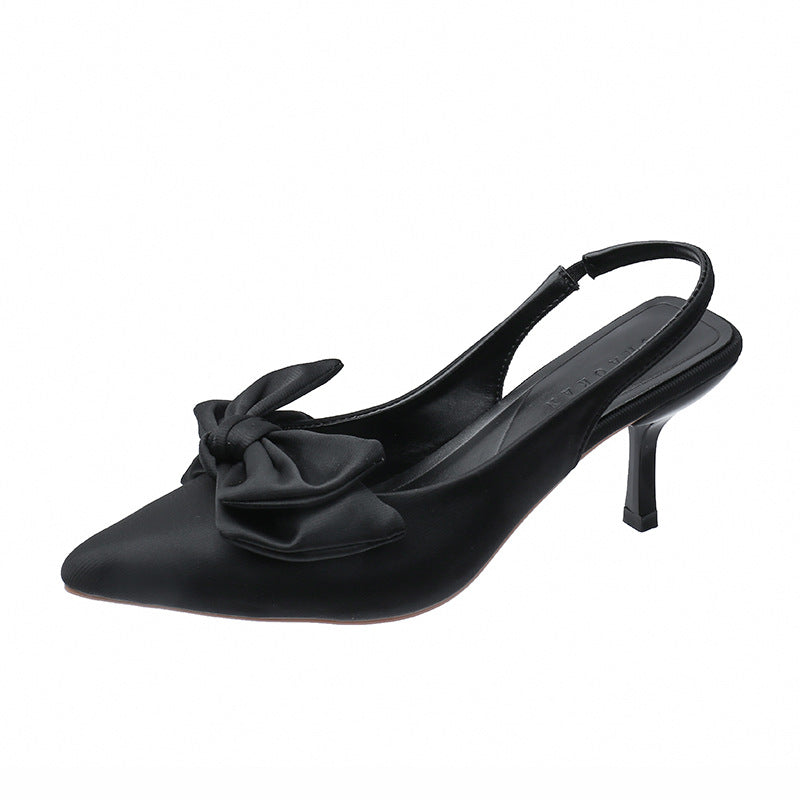 Damen elegante Slingback-Pumps mit modischem Schleifen-Detail und komfortablem Blockabsatz Drune