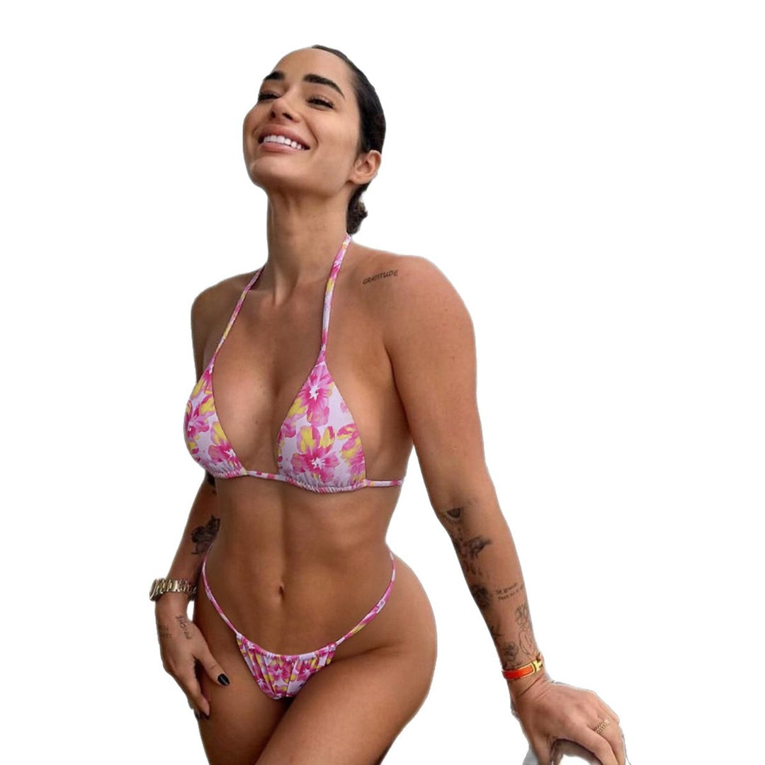 Damen Bikini mit zarten floralen Mustern Drune