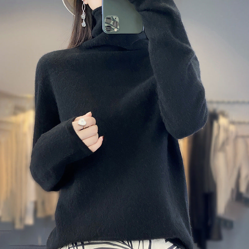 Damen Weicher Feinstrick-Rollkragenpullover mit kaschmirähnlicher Haptik und verlängerten Bündchen Drune