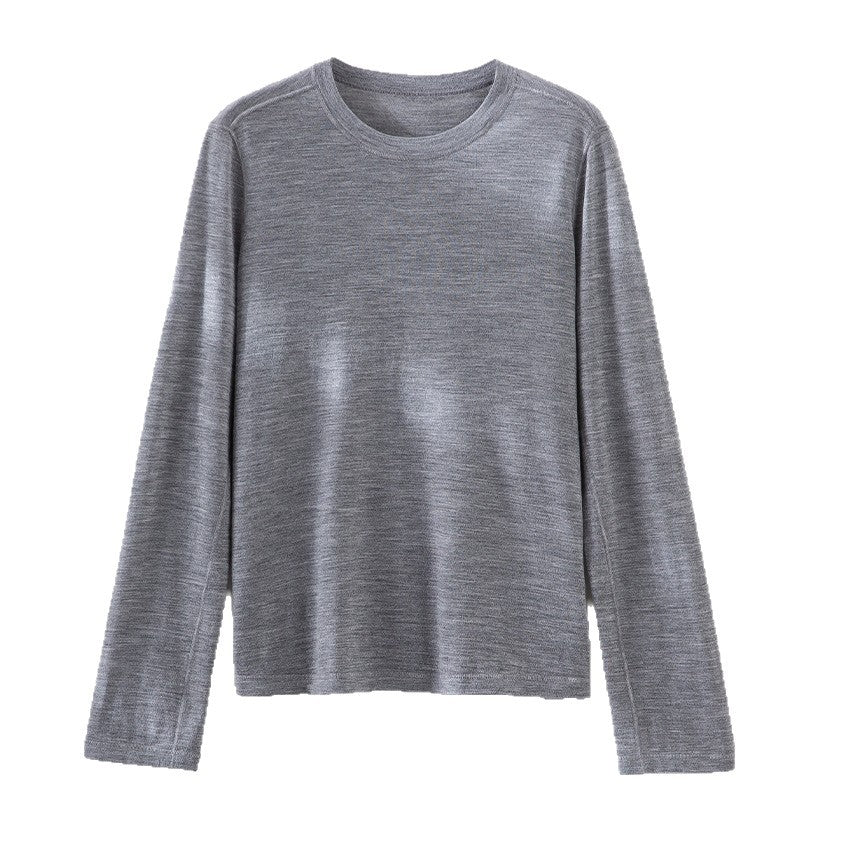 Damen Feines Langarm-Feinstrickshirt mit Rundhalsausschnitt und gerader Silhouette Drune