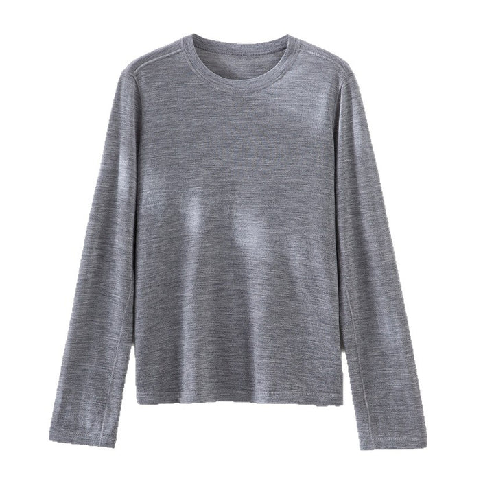 Damen Feines Langarm-Feinstrickshirt mit Rundhalsausschnitt und gerader Silhouette Drune