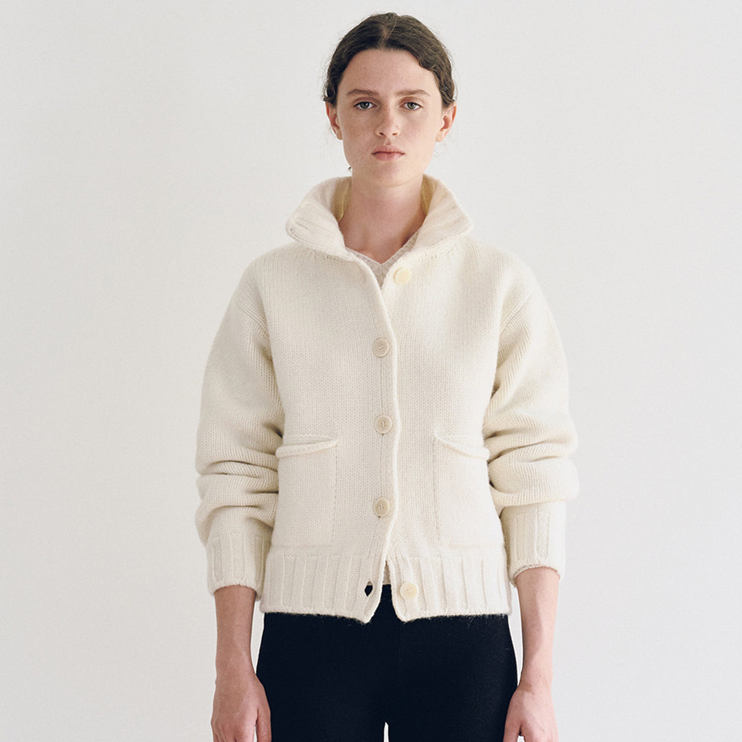 Damen Sportlicher Strickcardigan mit Kragen Drune