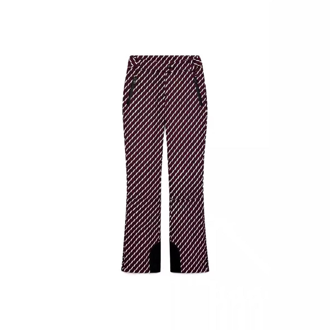 Damen 30+ taillierte Bootcut‑Skihose mit Allover‑Print, Reißverschlusstaschen und verstärktem Beinabschluss Drune