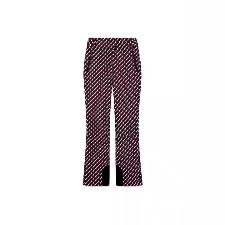 Damen 30+ taillierte Bootcut‑Skihose mit Allover‑Print, Reißverschlusstaschen und verstärktem Beinabschluss Drune
