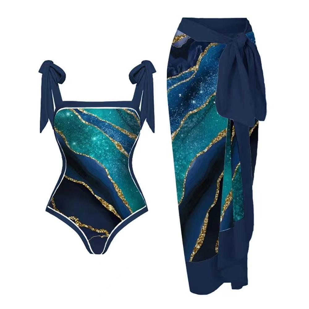 Damen Badeanzug mit elegantem Wickelrock Drune 1782104434