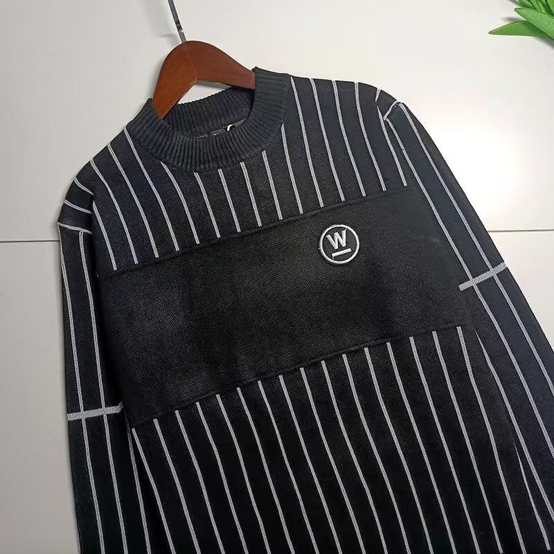 Herren gestreifter Rollkragenpullover aus kuscheligem Textil Drune