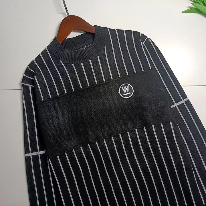 Herren gestreifter Rollkragenpullover aus kuscheligem Textil Drune