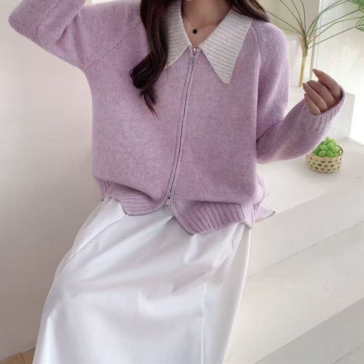 Damen Gemütlicher Zip-Pullover Drune