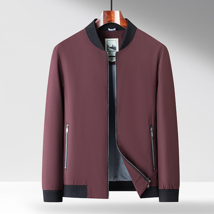 Herren elegante Übergangsjacke mit modernem Stehkragen und praktischen Reißverschlusstaschen Drune