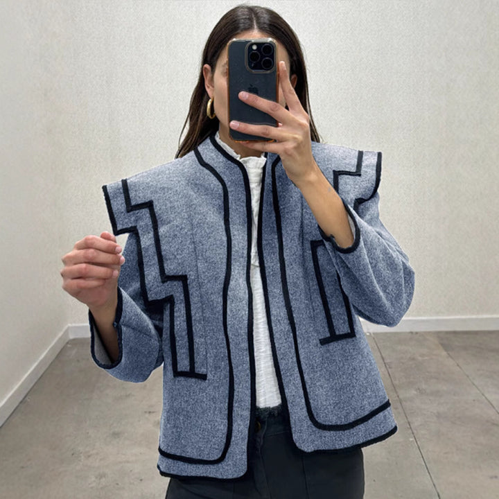 Damen Modische Jacke mit geometrischem Schnitt und besonderen Akzenten Drune